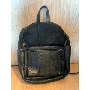 Allonsi Black Croc Embossed Backpack